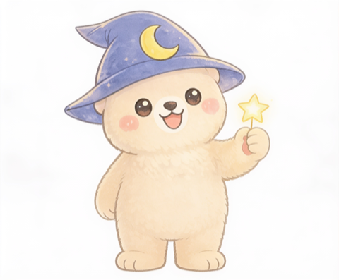 ひそくま（魔法帽子のクマ）
